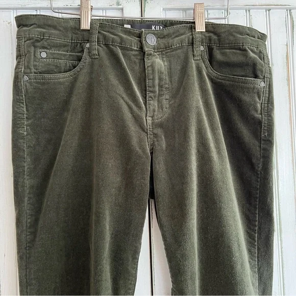 EC Kut Olive Green Diana Corduroy Skinny Pants sz 12 Kut from the Kloth - Picture 4 of 10
